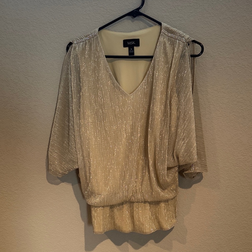 MSK Women's Shimmering Gold Blouse